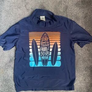 Navy Surf Graphic Swim Shirt
